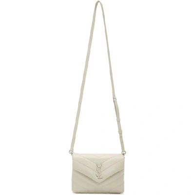 Saint Laurent Women's Toy Loulou Matelassé Leather Crossbody Bag In Crema