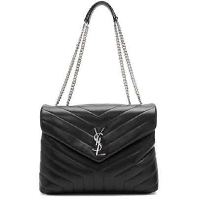 Saint Laurent Black Medium Loulou Bag In 1000 Black