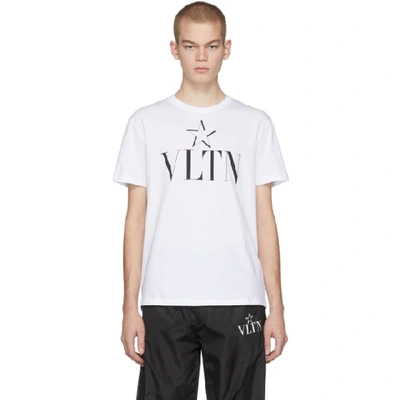 Valentino Vltnstar-print Cotton-jersey T-shirt In White