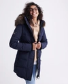 Superdry Women's Premium Down Classics Rescue Parka Coat Blue Size: 8 In Blue