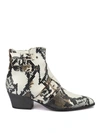 BALDININI SNAKE PRINTED LEATHER ANKLE BOOTS