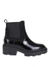 ASH METRO POLISHED LEATHER ANKLE BOOTS