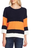 VINCE CAMUTO COLORBLOCK TEDDY KNIT SWEATER,9069218