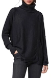 Allsaints Ridley Funnel Neck Wool & Cashmere Sweater In Black