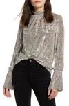 ZADIG & VOLTAIRE SEQUIN BELL SLEEVE TOP,SJCS3504F