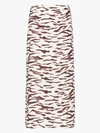Rejina Pyo Mini Ruched Tiger-print Twill Midi Skirt In White