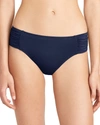 Tommy Bahama Pearl Side Shirred Bikini Swim Bottoms In Mare Navy