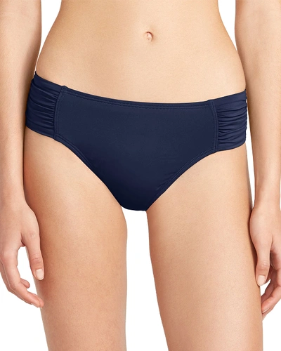 Tommy Bahama Pearl Side Shirred Bikini Swim Bottoms In Mare Navy