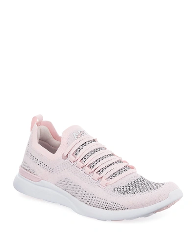 Apl Athletic Propulsion Labs Techloom Breeze Knit Mesh Running Sneakers In Light Pink