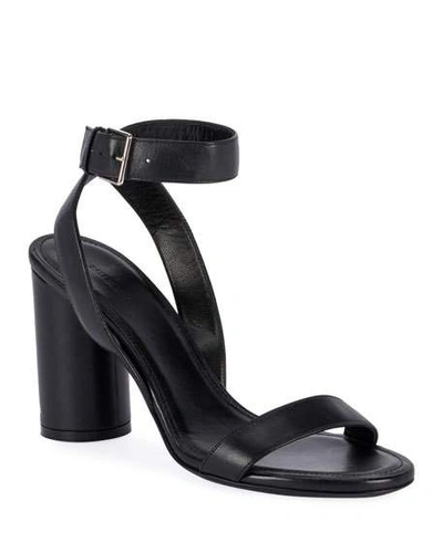 Balenciaga Oval 90 Sandals In Shiny Calfskin In Black