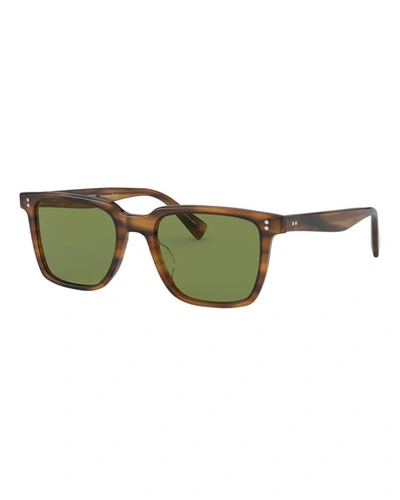 Oliver Peoples Men's Lachman Square Acetate Sunglasses In Brown