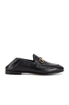 Gucci Black Web Interlocking G Loafers In Black