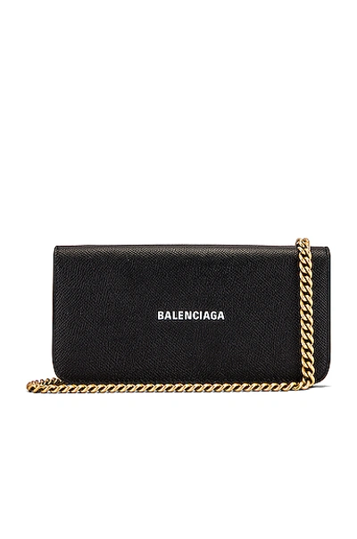 Balenciaga Cash Continental Wallet On Chain, Black/white