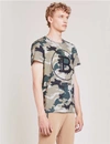 BALMAIN Camouflage-print logo-print cotton T-shirt