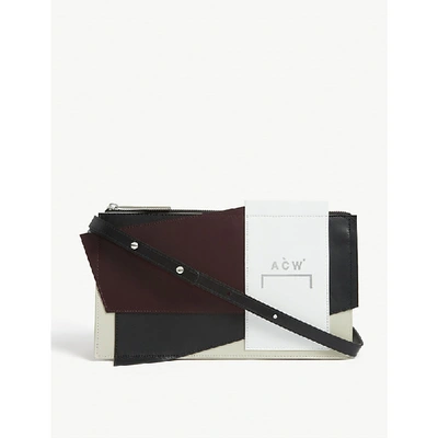 A-cold-wall* Geometric Leather Cross-body Bag In Black Maroon
