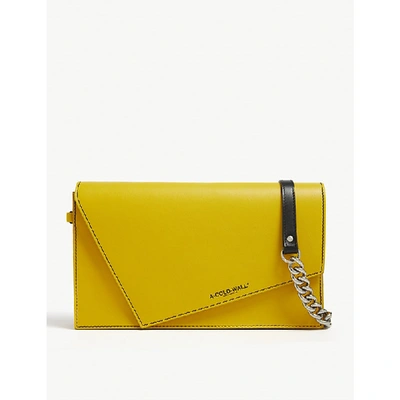 A-cold-wall* Asymmetric Leather Cross-body Bag In Amber