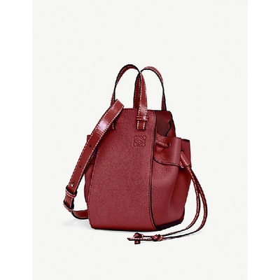 Loewe Hammock Mini Leather Shoulder Bag In Raspberry