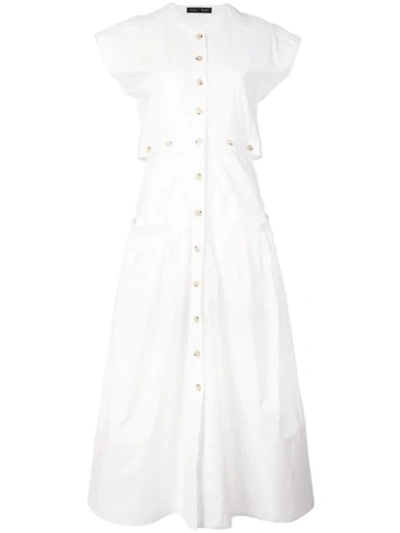 Proenza Schouler Short-sleeve Buttoned Cotton Dress In White