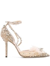 Jimmy Choo Odette 100mm Crystal-embellished Pumps In Pink