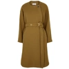 CHLOÉ BROWN BELTED WOOL-BLEND COAT,3125185