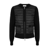 MONCLER BLACK QUILTED SHELL AND WOOL JACKET,3225439