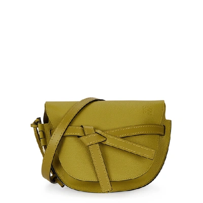 Loewe Gate Small Mustard Leather Saddle Bag In Ochre