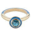 ALICE CICOLINI GOLD CANDY LACQUER ROUND BLUE ZIRCON RING,000640351