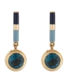 ALICE CICOLINI GOLD CANDY LACQUER LONDON BLUE TOPAZ BAR DROP EARRINGS,5057865999838