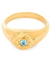 ALEX MONROE GOLD-PLATED AQUAMARINE BIRTHSTONE RING,000645995