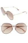 Burberry 60mm Gradient Round Sunglasses In Gold/ Red/ Gradient