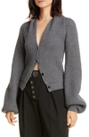 ALEXANDER WANG RIBBED WOOL & CASHMERE BLEND CARDIGAN,1KC1203068