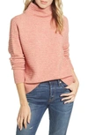 Madewell Belmont Mock Neck Sweater In Heather Peach