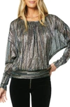 RAMY BROOK METALLIC MULTI STRIPE LONG SLEEVE TOP,A1119206