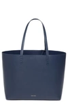 Mansur Gavriel Navy-lined Large Leather Tote Bag In Blu