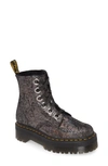 Dr. Martens' Molly Crackle Boot In Gunmetal Iridescent Crackle