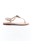 Dolce & Gabbana Leather Devotion Heart Sandals In Cipria