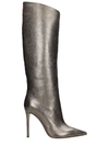 LERRE HIGH HEELS BOOTS IN SILVER LEATHER,11164675