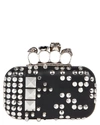 ALEXANDER MCQUEEN Studded Leather Four Ring Clutch,060039508939
