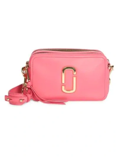 Marc Jacobs The Softshot 21 Small Natural Grain Leather Crossbody Bag In Pink Opulence