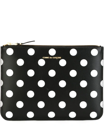 Comme Des Garçons Polka Dot Clutch In Black