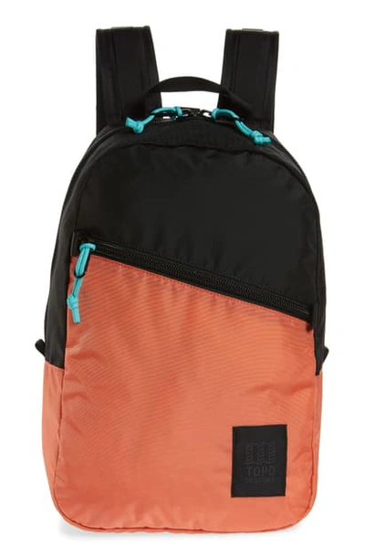 Topo Designs Light Backpack In Black/ Coral