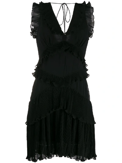 Zimmermann Sleeveless Ruffle Trimming Dress In Black