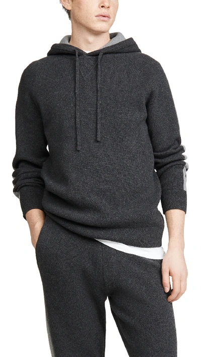 Theory Lounge Wool Cashmere Hoodie In Dark Charcoal