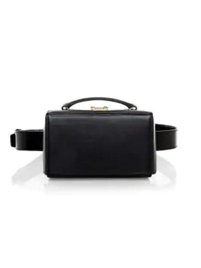 Mark Cross Grace Box Brushed Leather Belt Bag In Black