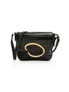 OSCAR DE LA RENTA Oath Croc-Embossed Leather Crossbody Bag