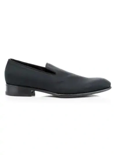 Santoni Men's Lana Grosgrain Loafers In Black