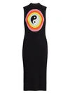 STAUD Caroline Yin Yang Graphic Midi Dress