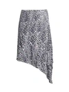 ELIE TAHARI Alexa Leopard-Print Asymmetric Midi Skirt