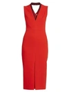 VICTORIA BECKHAM Tux Sleeveless Crepe Fitted Dress