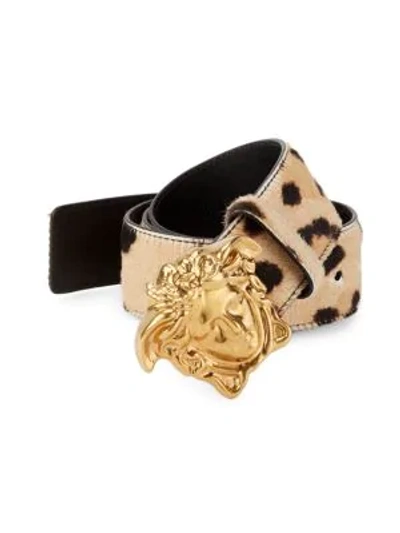 Versace Medusa Buckle Leopard Print Belt